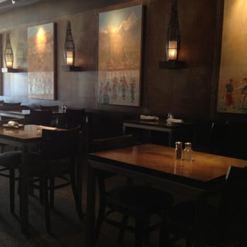 Himalayan Sherpa Kitchen - Interior of the restaurant, I like the cage lamp - Himalayan/Nepalese Near Me - St. Helena, California