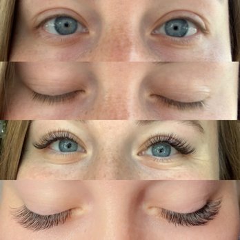 Eyelash Extensions by Anna - Before (top two) and after (bottom two) - Eyelash Service Near Me - Sunnyvale, California