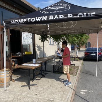 Hometown Bar-B-Que - Outdoor take-out set up - Barbeque Near Me - Brooklyn, New York
