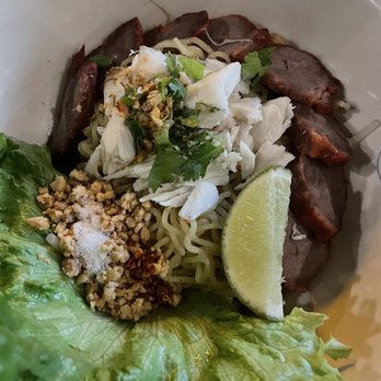 Soothr - Ba Mii Pu Moo Dang (dry crab noodles) - Thai Near Me - New York, New York