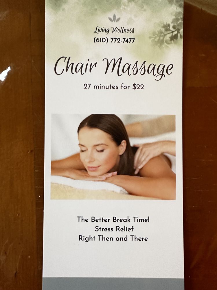 Open for Business LIVING WELLNESS Request an Appointment Broomall, Pennsylvania Massage