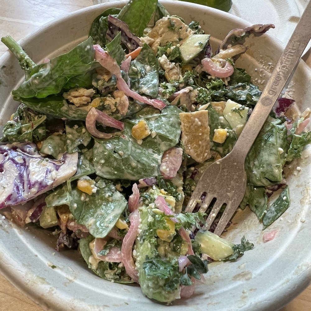Crispy Chicken Poblano salad with grilled chicken instead