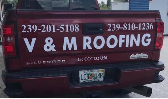V and M Roofing Logo