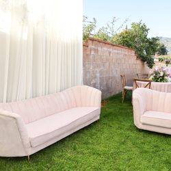 Silverio Party Rental 3 - Pink velvet couches