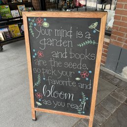 Inviting sign out front