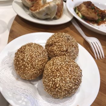 Mayflower Restaurant - Sesame rice balls with purple bean paste waiting inside! - Seafood Near Me - Dublin, California