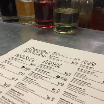 Standby - The menu and a peek of the house made syrups! - New American Near Me - Detroit, Michigan