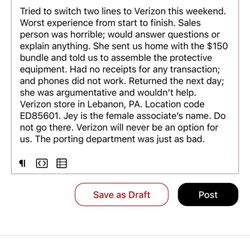 Verizon - Verizon Lebanon PA review. Location ED85601.