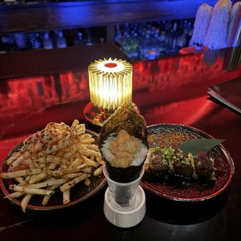 Untitled - Fries, scallop hand roll, and flat iron steak - Bars Near Me - Savannah, Georgia