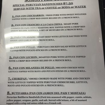 somos peru - Lunch Menu - International Grocery Near Me - West Haven, Connecticut