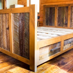 Brushbacks Woodshop - 4 Drawer Rustic Reclaimed-Barn Wood Platform Bed