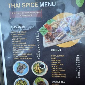 Thai Spice - Menu - Thai Near Me - Murfreesboro, Tennessee
