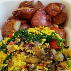 Sidney and Minnie Kosasa Dining Room - Tofu scramble and side Denver potatoes