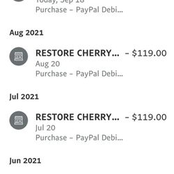 Restore Hyper Wellness - This shows the fourth, unauthorized, charge. They don't tell you you're signing up for a three month minimum, either.