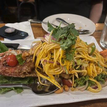 Ayada Thai - F3. Fried Fish with Green Mango Salad and Cashew Nut - Thai Near Me - Elmhurst, New York Ayada Thai - F3. Fried Fish with Green Mango Salad and Cashew Nut - Thai Near Me - Elmhurst, New York