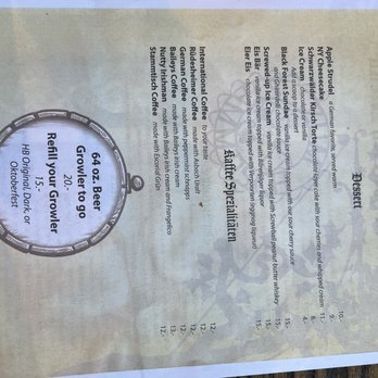Zum Stammtisch - Back of two sided menu - German Near Me - Glendale, New York Zum Stammtisch - Back of two sided menu - German Near Me - Glendale, New York