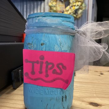 B&E Ice Cream & Coffee Shop - a blue mason jar with a pink label on it - Ice Cream & Frozen Yogurt Near Me - Thomasville, North Carolina B&E Ice Cream & Coffee Shop - a blue mason jar with a pink label on it - Ice Cream & Frozen Yogurt Near Me - Thomasville, North Carolina