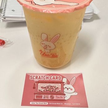 Ume Tea - Love that they give out these scratcher cards - Bubble Tea Near Me - Milpitas, California Ume Tea - Love that they give out these scratcher cards - Bubble Tea Near Me - Milpitas, California
