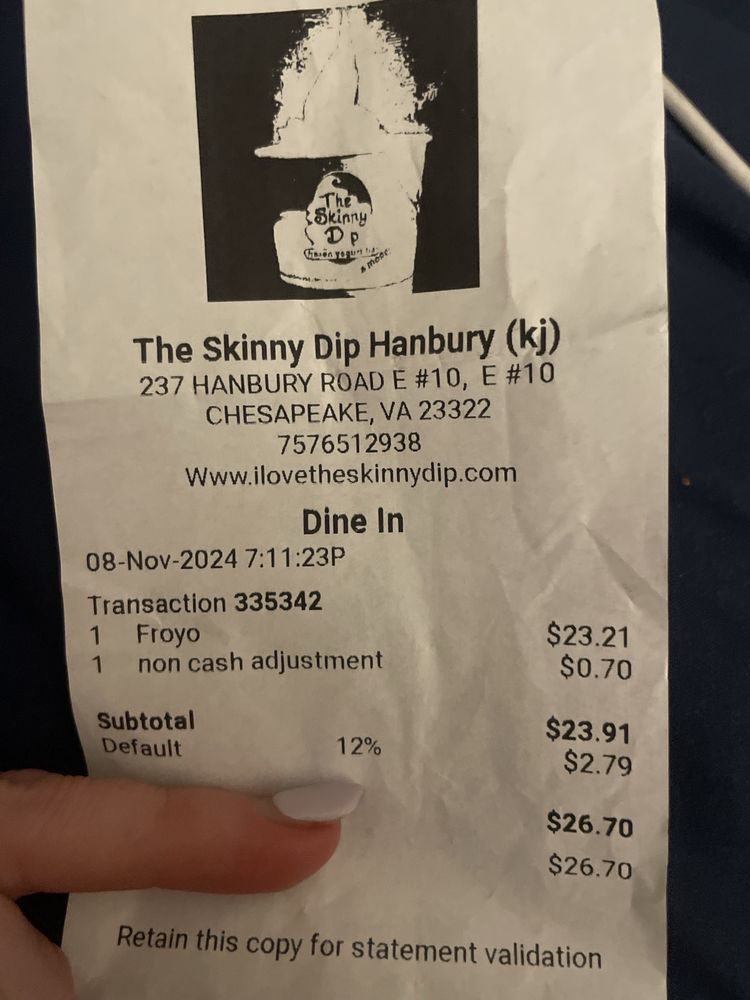 The Skinny Dip Frozen Yogurt Bar Logo