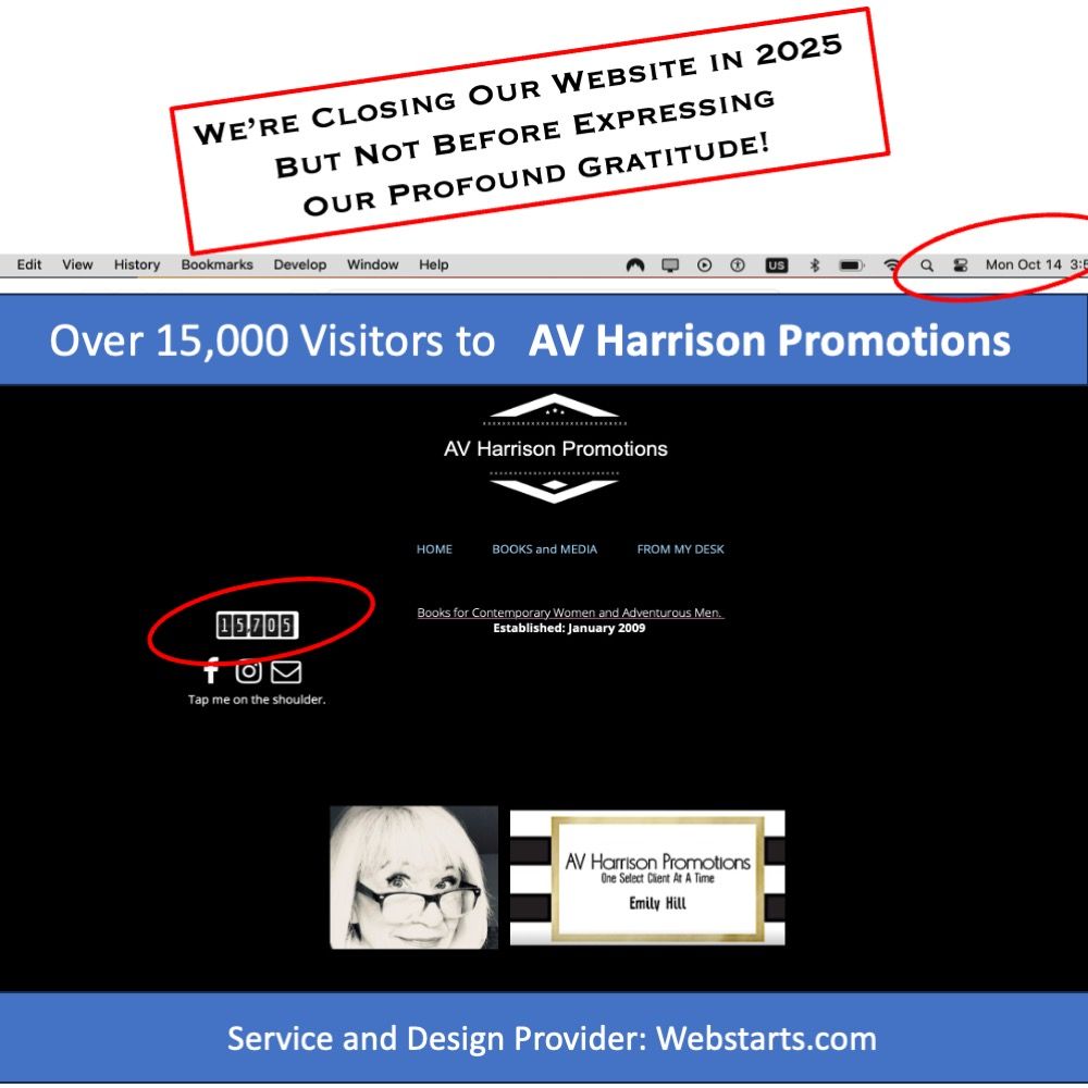 WebStarts - AV Harrison Publishing would like to express Profound Gratitude to Webstarts  for upstarting my 2011 book business! More than 'Just WoW!" - Web Design Near Me - Brandon, Florida