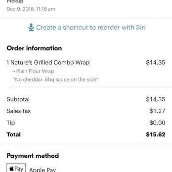 Nature's Grill - My seamless order confirmation. $14.35 for the grilled combo wrap. - Juice Bars & Smoothies Near Me - Brooklyn, New York Nature's Grill - My seamless order confirmation. $14.35 for the grilled combo wrap. - Juice Bars & Smoothies Near Me - Brooklyn, New York
