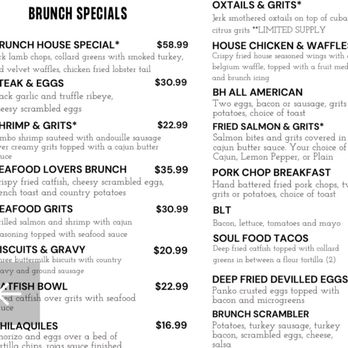Brunch House - Main menu where it states gratuity for parties of 6 or more. (Not 3) - Breakfast & Brunch Near Me - Phoenix, Arizona