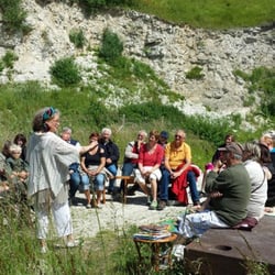 Forteresse de Mimoyecques - Christine Charpentier, conteuse à la Forteresse de Mimoyecques, juillet 2014.