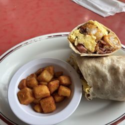 Huddle House - Meat burrito with taters