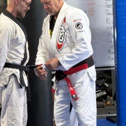 Big Bear Grappling Academy - Coach Dutch getting two stripes on his Black belt from Sensei Erik Paulson