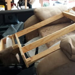 Michael’s Upholstery  - This is how my loveseat/recliner was returned to me.  What does this say about Michael and his re-upholstery business?!?