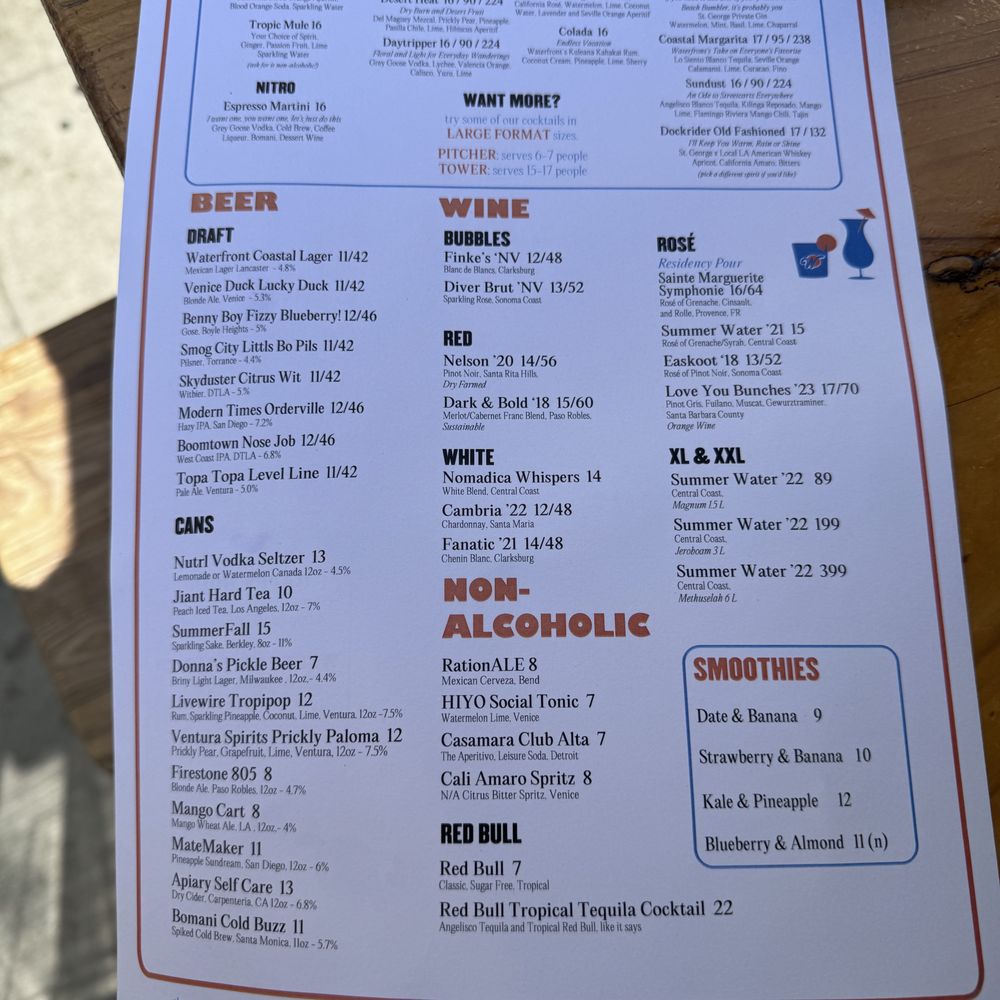 The Waterfront Venice - menu - Beer Gardens Near Me - Venice, California The Waterfront Venice - menu - Beer Gardens Near Me - Venice, California
