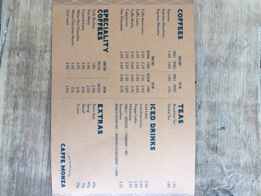Menu photo 4 Caffe Monza Glasgow, GLG