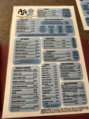 Menu photo 1 A J's Restaurant West Warwick, RI