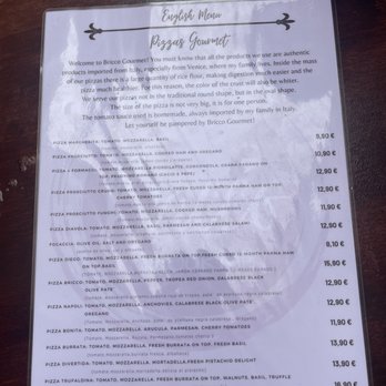 Bricco Gourmet - English menu - Pizza Near Me - Madrid, M