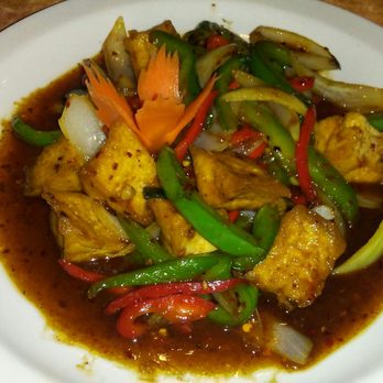 Thai Silk Restaurant - Pad Prik Pow (hot) It taste so amazing! I got mine with tofu it is in a chili jam sauce with onions, bell peppers and scallions. - Thai Near Me - Orlando, Florida Thai Silk Restaurant - Pad Prik Pow (hot) It taste so amazing! I got mine with tofu it is in a chili jam sauce with onions, bell peppers and scallions. - Thai Near Me - Orlando, Florida