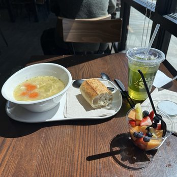 Panera Bread - Homestyle Chicken Noodle Soup and French Baguette and Fruit Cup with Bottled Passion Fruit Papaya Green Tea - Sandwiches Near Me - Rapid City, South Dakota Panera Bread - Homestyle Chicken Noodle Soup and French Baguette and Fruit Cup with Bottled Passion Fruit Papaya Green Tea - Sandwiches Near Me - Rapid City, South Dakota