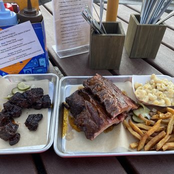 Smoke BBQ - Pork Belly Burnt Ends, 2/3 Rack Ribs, Mac & Cheese, and Fries - Barbeque Near Me - Kennebunk, Maine Smoke BBQ - Pork Belly Burnt Ends, 2/3 Rack Ribs, Mac & Cheese, and Fries - Barbeque Near Me - Kennebunk, Maine