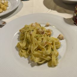 Tagliatelle pasta with shrimp