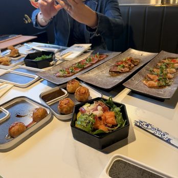 Nami Sushi - Sashimi Salad, 6 Piece Shu Mai, 6 Piece Takoyaki, Salmon Carpaccio, Pepper Tuna, Yellowtail Jalapeño, Seaweed Salad, 2 Piece Soft Shell Crab - Desserts Near Me - Glenview, Illinois Nami Sushi - Sashimi Salad, 6 Piece Shu Mai, 6 Piece Takoyaki, Salmon Carpaccio, Pepper Tuna, Yellowtail Jalapeño, Seaweed Salad, 2 Piece Soft Shell Crab - Desserts Near Me - Glenview, Illinois