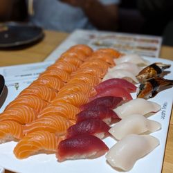 Sushi Taku - Salmon (Sake) Nigiri  White Tuna (Saku) Nigiri  Tuna (Maguro) Nigiri
