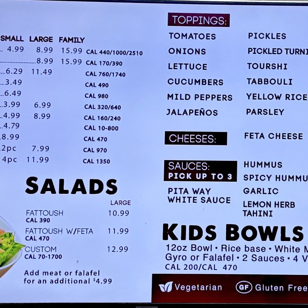 Pita Way - Livonia Mediterranean - Menu (as of July 2025) - Mediterranean Near Me - Livonia, Michigan Pita Way - Livonia Mediterranean - Menu (as of July 2025) - Mediterranean Near Me - Livonia, Michigan