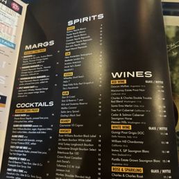 Wine and spirits menu Wine and spirits menu