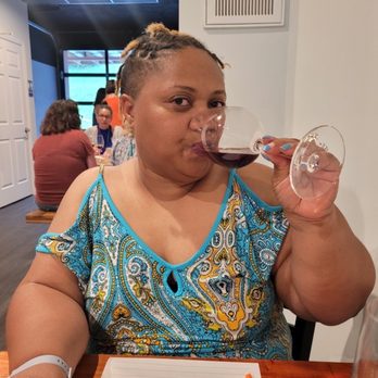 Tannin Wine House - My wife sipping her wine sample - Wine Tasting Room Near Me - Cramerton, North Carolina Tannin Wine House - My wife sipping her wine sample - Wine Tasting Room Near Me - Cramerton, North Carolina
