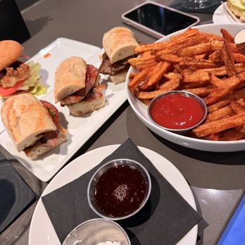 Butcher and Barrel - Dirty martini, chicken and steak slider and spicy fries - Steakhouses Near Me - Sacramento, California Butcher and Barrel - Dirty martini, chicken and steak slider and spicy fries - Steakhouses Near Me - Sacramento, California