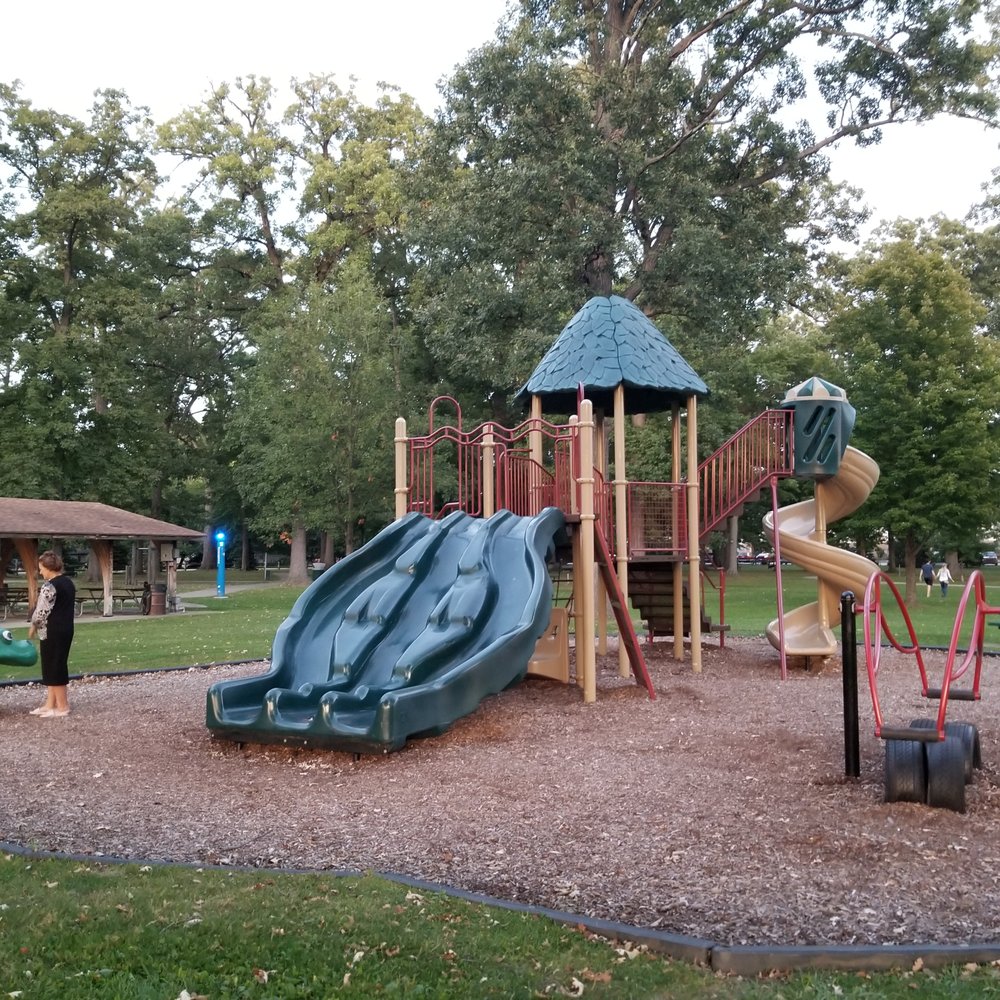 Grant Park - 2019-09-18. Grant Park. Utica, MI. Kiddie playground. Pavilion and parking beyond. - Parks Near Me - Shelby Township, Michigan