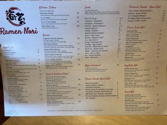 Menu photo 1 Ramen Nori Bellevue, WA