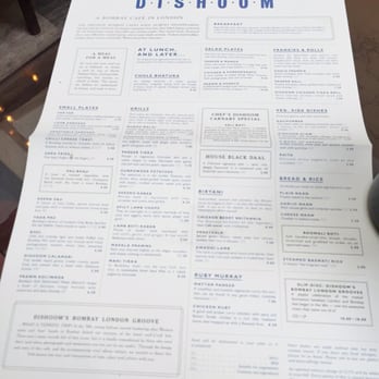 Dishoom - Newspaper esq menu - Indian Near Me - London, XGL