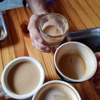Three Ships Coffee Roasters - All our coffees- clockwise cortado, cappuccino, cappuccino, fresh Guatemala roast - Coffee & Tea Near Me - Virginia Beach, Virginia