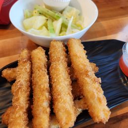 Calamari sticks (8), and salad Calamari sticks (8), and salad