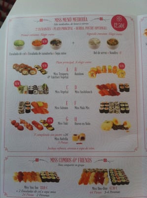Menu photo 7 Miss Sushi Barcelona, B